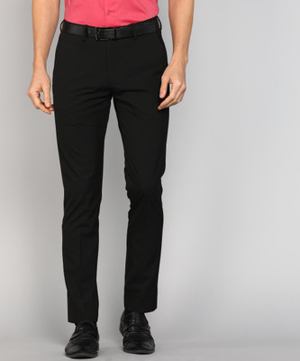 LOUIS PHILIPPE Regular Fit Men Black Trousers