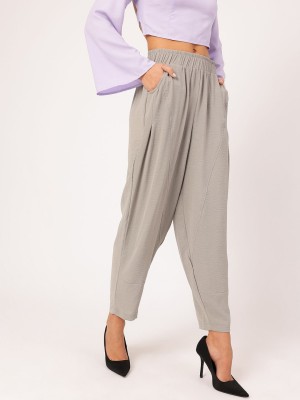 Dressberry Regular Fit Women Grey Trousers