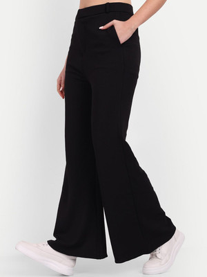 NEXT ONE Flared Women Black Trousers