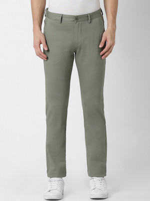 PETER ENGLAND Regular Fit Men Green Trousers