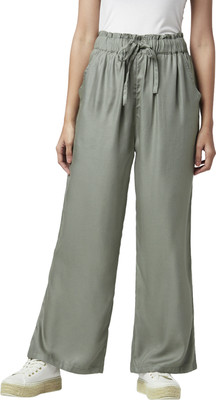 YU by Pantaloons Regular Fit Women Green Trousers