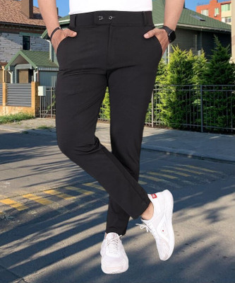 THE PVR CLOTHING Straight Fit Men Black Trousers