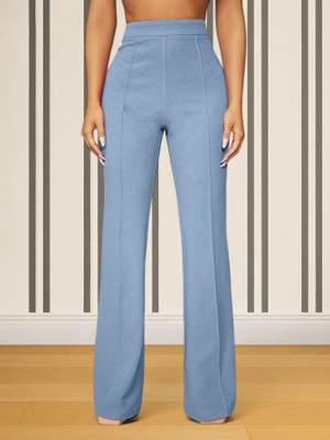 Anitafashion Loose Fit Women Light Blue Trousers
