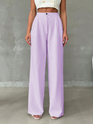 Toochki Regular Fit Women Purple Trousers