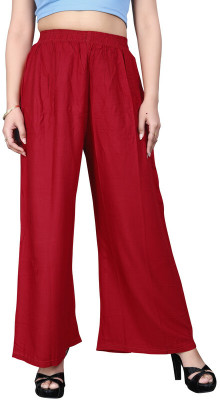Siaa Fab Relaxed Women Maroon Trousers