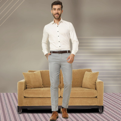 ZEPPI Regular Fit Men Grey Trousers