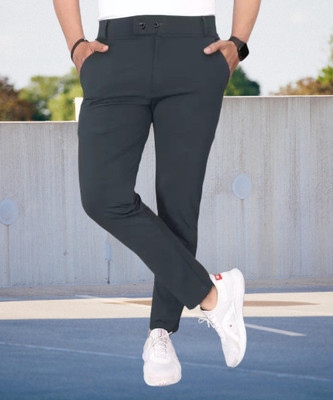 Tstylelife Regular Fit Men Black Trousers