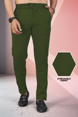 JACKBELLA Regular Fit Men Green Trousers