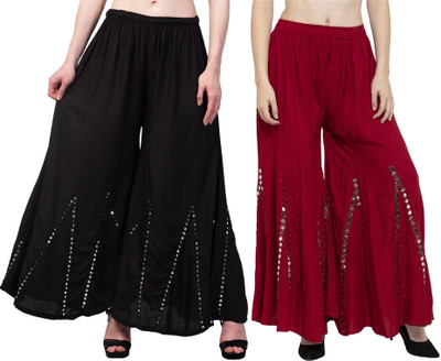 OMAAYA Comfort Fit Women Maroon Trousers