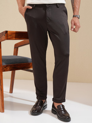 HIGHLANDER Slim Fit Men Black Trousers