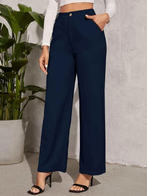 Broadstar Regular Fit Women Blue Trousers