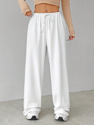 IRONDYE Loose Fit Women White Trousers