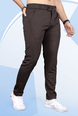 INDICLUB Slim Fit Men Brown Trousers