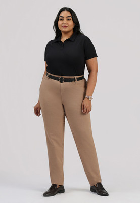 BlissClub Regular Fit Women Beige Trousers