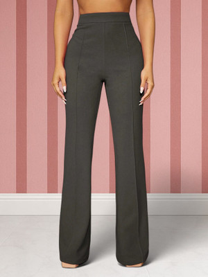 Squadfashion Loose Fit Women Grey Trousers