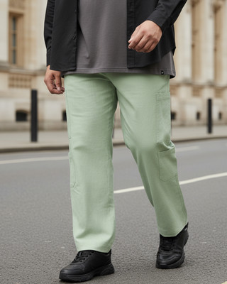 BEWAKOOF Regular Fit Men Green Trousers