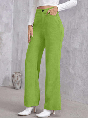 Rajovati Loose Fit Women Light Green Trousers