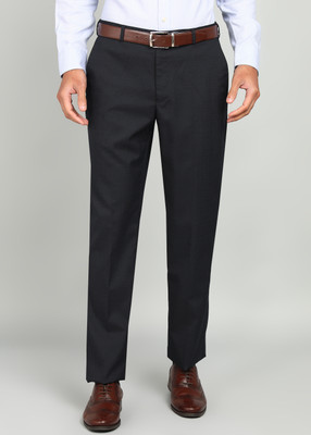 PARK AVENUE Regular Fit Men Dark Blue Trousers