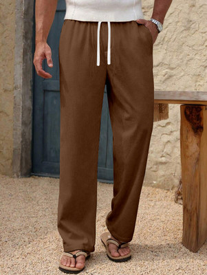 Rajovati Loose Fit Men Brown Trousers