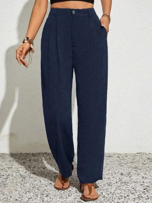 NEXT ONE Loose Fit Women Black Trousers