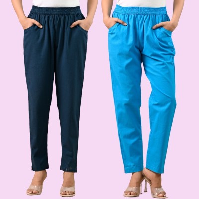 SAAV Regular Fit Women Dark Blue, Light Blue Trousers