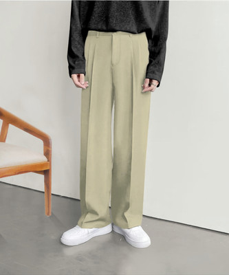 INDICLUB Loose Fit Men Grey Trousers