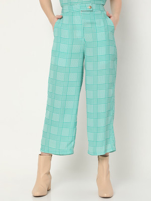 VERO MODA Regular Fit Women Green Trousers