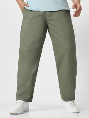 Urbano Plus Regular Fit Men Green Trousers