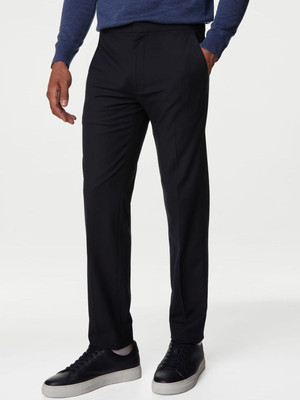 MARKS & SPENCER Regular Fit Men Blue Trousers