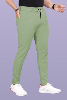 GIBBONTE Slim Fit Men Light Green Trousers