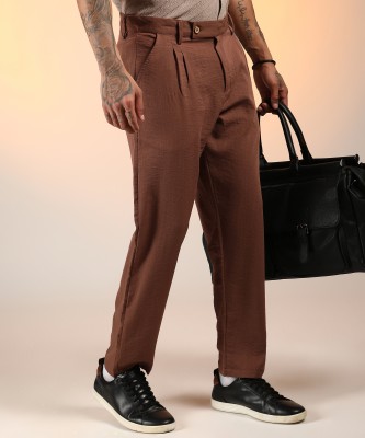 CAMPUS SUTRA Regular Fit Men Brown Trousers