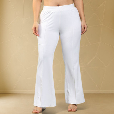 Squadfashion Loose Fit Women White Trousers