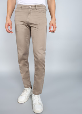 PROVOGUE Slim Fit Men Beige Trousers