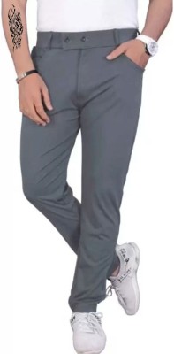 WellFitLook Skinny Fit Men Grey Trousers