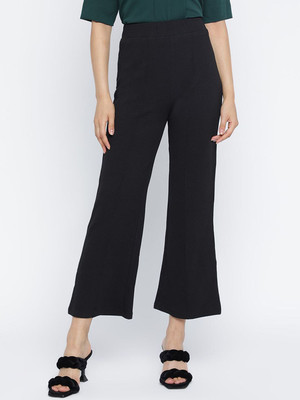 Dressberry Flared Women Black Trousers