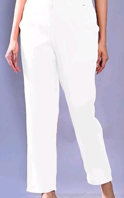 Outerwear Regular Fit Women White Trousers