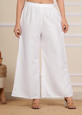 HARSUKHI Flared Women White Trousers