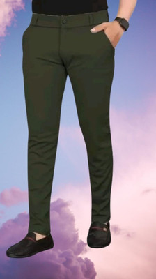 Advikfashion Slim Fit Men Green Trousers