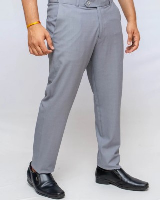 Muffynn Regular Fit Men Grey Trousers