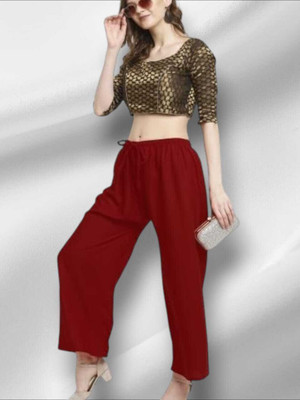 MODACasa Regular Fit Women Maroon Trousers