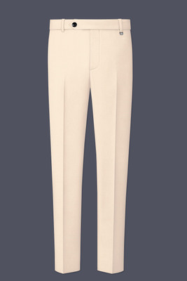 french crown Regular Fit Men Cream Trousers
