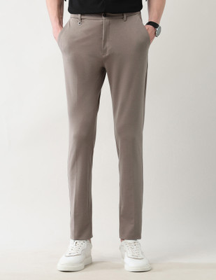 Arrow Newyork Slim Fit Men Grey Trousers