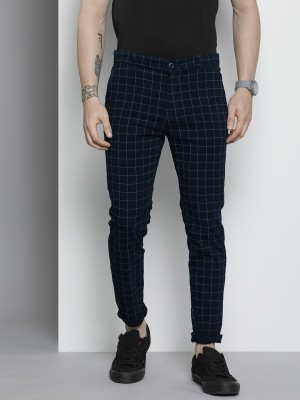 The Indian Garage Co. Slim Fit Men Dark Blue Trousers