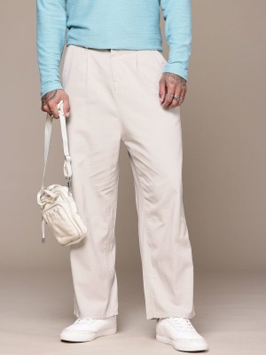 Roadster Loose Fit Men Beige Trousers