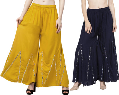 OMAAYA Comfort Fit Women Dark Blue Trousers