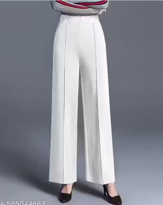 MYMUNI Regular Fit Women White Trousers