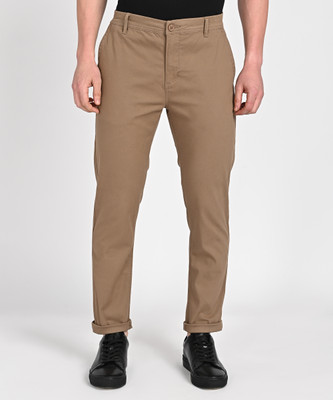 FLYING MACHINE Slim Fit Men Brown Trousers