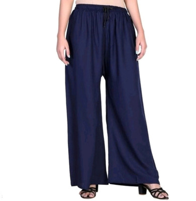 HouseOfCommon Flared Women Blue Trousers