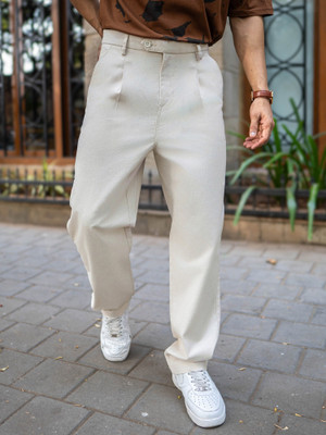 MANIAC Relaxed Men Khaki Trousers