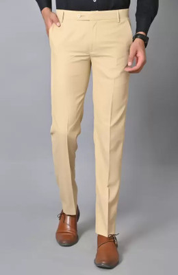 Kurus Regular Fit Men Beige Trousers